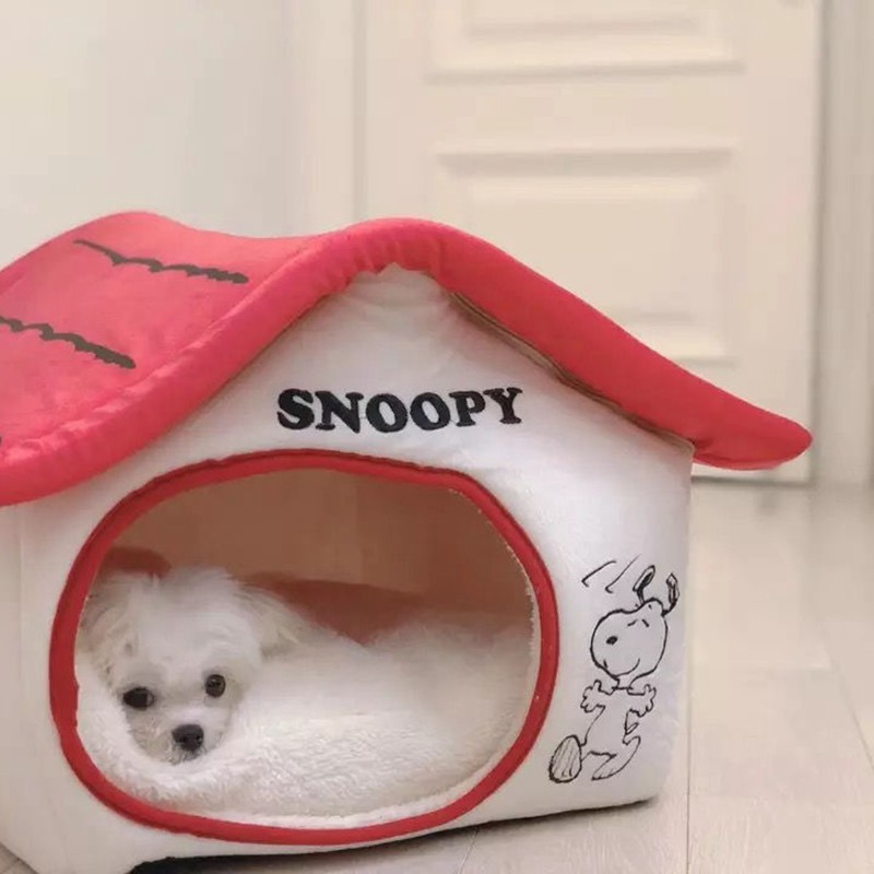 Snoopy柄冬 犬 猫 寝具 