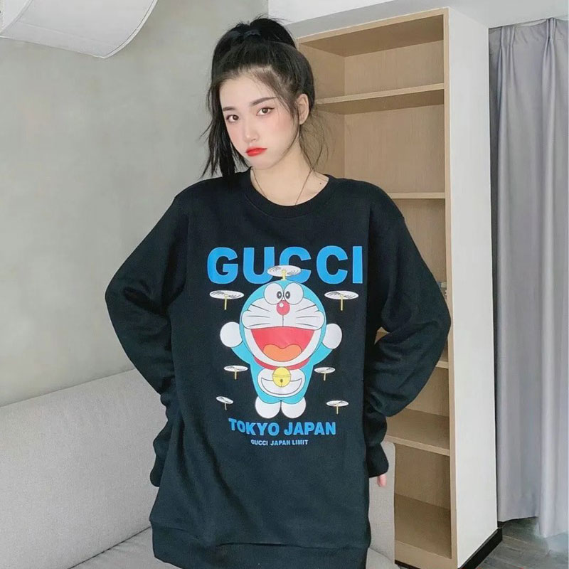 グッチパーカートレーナー 丸首ドラえもんGucciコラボブランド服コピーレディースパロディ カジュアル  秋冬春服