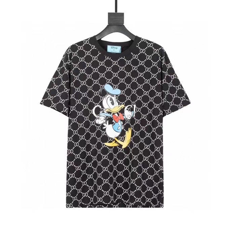 GG ディズニー コラボ Tシャツ ドナルドダック柄 コットン ドナルドダック トップス コットン製 スリムシルエット