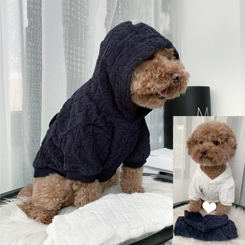 ディオール Dior ブランド ニットセーター ペット服 パーカー フード付 暖かい おしゃれ 小中型犬着服