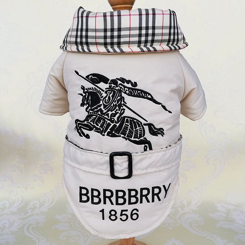Burberry ドッグウエア 半袖 着脱簡単 中綿コート 寒さ対策