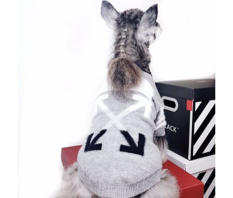 冬のお散歩ブランドBOY LONDON OFF WHITE コピー犬用セーター あったかくて可愛すぎる【コピーペット用犬洋服特集3】