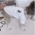 Burberry ブランド 猫犬服 ペット散歩用 バーバリー ペット用品 シンプル カッコイイ ハンサム小型犬  ブリティッシュショートヘア おでかけ 犬用ラペルポロシャツ コピー猫服 ドッグウェア 両足