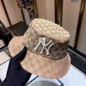 GG NYコラボ ハット帽日焼け止め キャンバスフェドラ ニューヨークヤンキース バケットハット オシャレ カジュアル ファッション