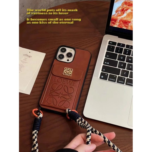 LOEWE ロエベブランドiphone 15 plus 14 pro maxケース ギャラクシー s24 ultra s23 plus ハイブランド アイフォン14 15+ レディースメンズ激安iphone 15/14 proカバー ストラップ付 カード入れセレブ愛用全機種対応ハイブランドケース パロディ