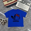 ハイブランドAdidas ハローキティ子供半袖tシャツ男女兼用tシャツ ユニセック 90¬160cm S¬3XL アディダスペアルックＴシャツ ブランド 綿100%で型崩れしにくくよれにくいハイブランドアディダス夏Tシャツ