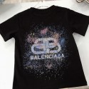 ブランドバレンシアガ親子ウェア Balenciagaペアルック tシャツ  S¬3XL 可愛い おそろい 親子服 半袖Ｔシャツ ペアルック 白 黒 柔らかい シンプル 子供服90¬160CM ベビー 