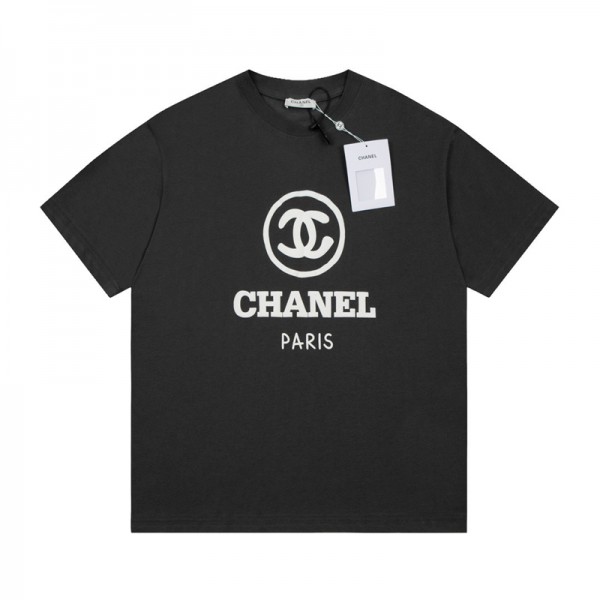 ブランドシャネル親子 ペアルック トレーナー Chanel子供Tシャツ 女の子 半袖 カットソー トップス 夏 S¬3XL メンズ レディース コットン 肌触り良い 綿 上着 カップル プレゼント 90¬160CM 
