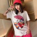 GG x ディズニー コンボ ブランド服  Tシャツ丸首 コットン ドナルドダック柄 gg 半袖 黒白色t-shirt コピー パロディ カジュアル 春夏秋服 メンズ レディース