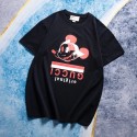 GG＆ディズニー 限定服 大人 半袖ミッキーマウス柄 かわいい 薄手 プリント レディース愛用 Tシャツ 100％綿 ショート 快適 メンズ 上着 柔らかい 通気性 トップス お洒落 シンプル型 ファッション カップル適応