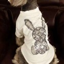 LV ペット服 薄手Tシャツ 柔らかい きらきら スフィンクス コットン ペット用 個性ウサギ柄 ドッグウェア ルイヴィトン ブランド ホワイト 黒色 小型ペット カッコイイ 個性的 愛犬愛猫グッズ コピー
