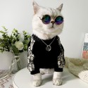 ブランド ディオール ペット用品 猫服 パーカー 黒色 長袖スウェット おしゃれ dior モノグラム カッコイイ 犬服コート 裏毛 ペット服 暖かい 秋冬物 かわいい 通気性抜群 ファッション洋服