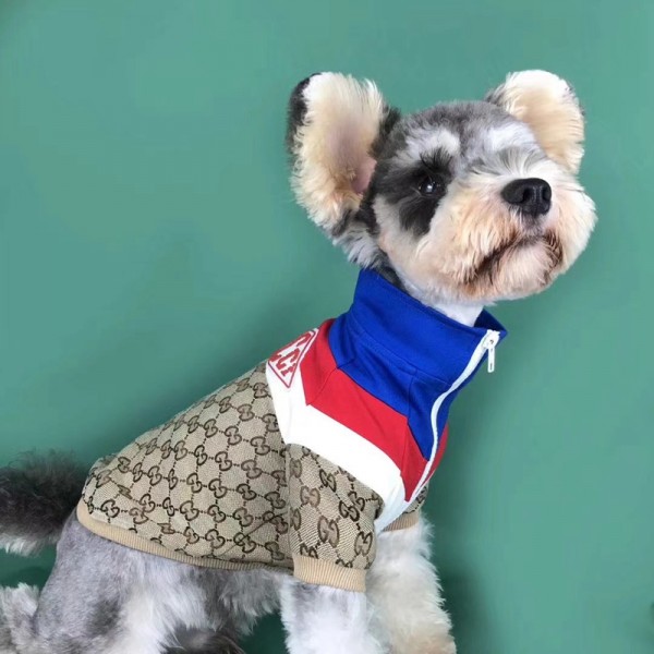 GGペット服 犬ジャケット ブランド コピー 犬服 猫コート ペットウェア 厚手 ファッション 秋冬適応 柔らかい ファスナー開閉 着こなしやすい ドッグウェア かわいい