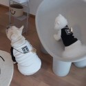 chanel シャネル ブランド ペット服 犬tシャツ かわいい ドッグウェア 猫服 黒白 ファッション 犬 洋服 春秋 柔らかい 快適 小中大型ペットお出かけ服