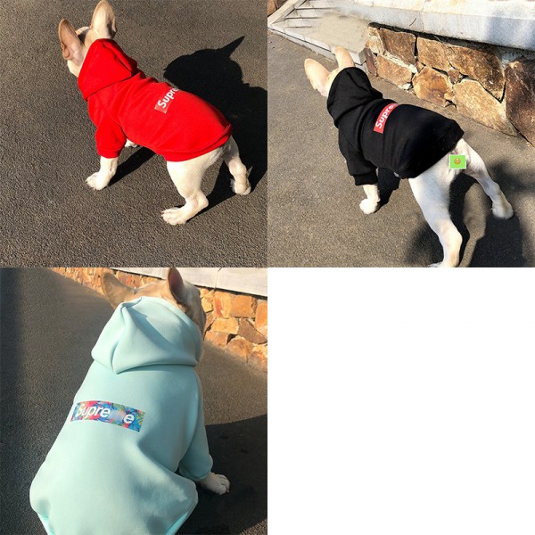 おしゃれ シュプリーム ブランド ペットウェア ペット服 supreme 犬のパーカー 厚手 秋冬服 猫服 ふわふわ 裏毛 暖かい 柔らかい 高品質 犬服 ドッグウェア かわいい 猫服 犬服 洋服 お出かけ  記念撮影  ペット用品