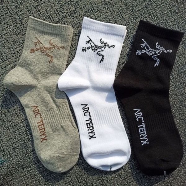 ARC'TERYX アークテリクスレディース向け 靴下 かわいいコットン 靴下 メンズ 通気性ブランドミドルソックス 高品質上質な コットン ソックス くつした