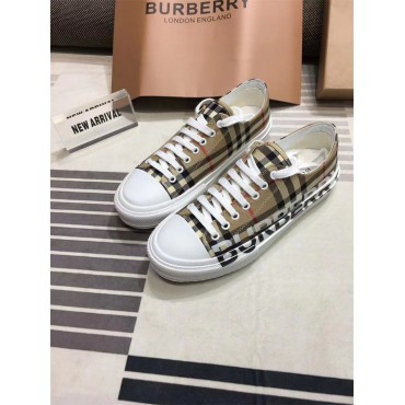 バーバリー スニーカー レディース BURBERRY ブランド キャン バス シューズ 歩きやすい 旅行 オフィス 疲れない 靴 カジュアルシューズ 厚底靴 ローカット レースアップ 帆布靴 225~255 高品質 ファッション