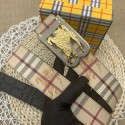 バーバリー ベルト メンズ ビジネス Burberryブランド革ベルト ブラック 紳士 クリックベルト おしゃれ カジュアル おおきいサイズ おしゃれ 105¬125CM