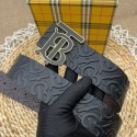 バーバリー ベルト メンズ ビジネス Burberryブランド革ベルト ブラック 紳士 クリックベルト おしゃれ カジュアル おおきいサイズ おしゃれ 105¬125CM