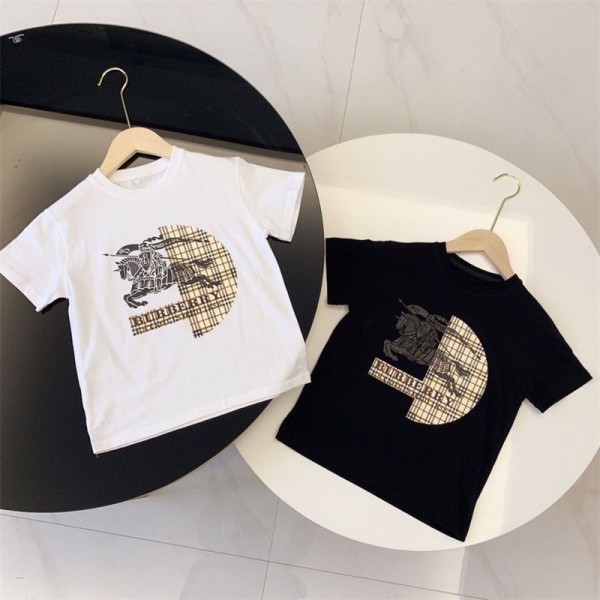 Burberry バーバリーハイブランド子供tシャツ偽物ブランド キッズ服 コピー 激安屋の上質Tシャツtシャツ ユニセック 半袖ｔシャツ カットソー100 - 160cm