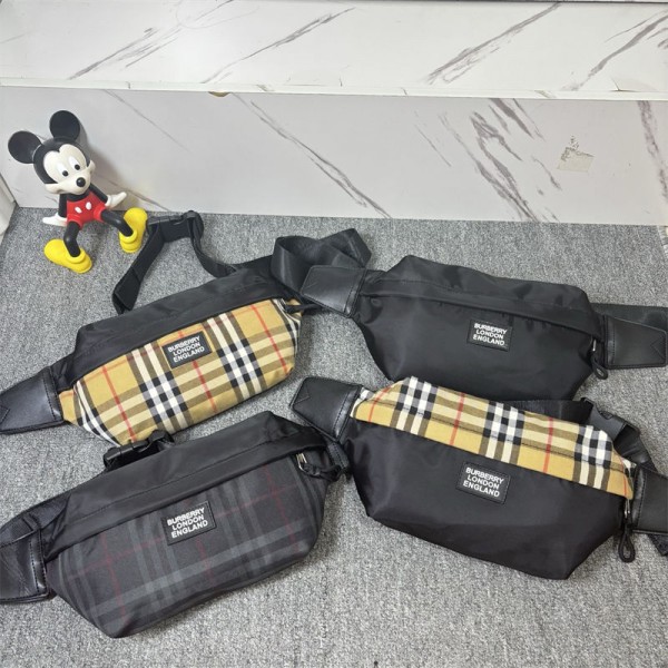 バーバリーウエストポーチ 軽量 Burberry ウエストバッグ 3way 斜めがけ 大容量 収納力 耐摩擦 多機能 イヤホンホール付き 4ポケット ヒップバック メンズ レディース用 旅行 通学 バイク アウトドア 散歩 ランニング 腰ポーチ