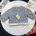 ブランドバーバリー子供 ボアコート Burberry キッズデニムジャケット 裏起毛 デニムジャケット キッズ防寒ジャケット ファーコート  90-130cm 男の子 女の子 厚手 子供服 保温 防寒 かわいい アウター 通園 通学