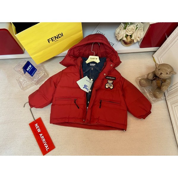 バーバリーキッズ 中綿ジャケット フード付き ブランド Burberry 子供ダウンジャケット 中綿コート 厚手アウター ジッパーアップダウンコート アウトウェア 幼児 男の子 女の子 110~170cm 