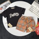 ブランドバーバリーキッズ ｔシャツ ショートパンツ 男の子 Burberry 子供ウェア 半袖 セットアップ 子供 夏 チャック柄 かわいい コットン 上着トップス 90-160cm
