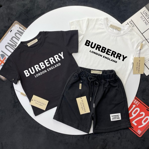 ハイブランドBurberryキッズセットアップ バーバリー子供服半袖Tシャツ ショートパンツ 男女兼用 夏服 コットン  ロンドンエングランド 90-160cm