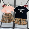 ブランドバーバリー子供セットアップ BURBERRY風キッズ服 チェック柄 半袖Tシャツ プリーツスカート チェックショーツ 90-160cm 男女兼用 女の子 男の子 高品質 カジュアル お出かけ