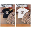 ブランドバーバリーキッズ服 ジャージ上下セット Burberry子供服 夏服 セットアップ ガールズ 半袖tシャツ+ショートパンツ 2点セット キッズ 運動着 カジュアル 90-160CM 
