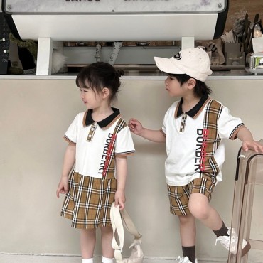 ブランドバーバリー子供セットアップ ガー...