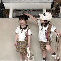 ブランドバーバリー子供セットアップ ガールズポロワンピース Burberryキッズ服 半袖Ｔシャツハーフパンツ 男女兼用 子供服 半袖ポロシャツ 子供 夏 90-150cm