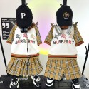 ブランドバーバリー子供服 Burberry 風キッズセットアップ チェック柄セットアップ 兄弟お揃い 半袖Tシャツ ショートパンツ 90-160cm ミニスカート 女の子 春夏服 おしゃれ子供服 カジュアルウェア