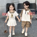 ブランドバーバリーキッズ服半袖ｔシャツショートパンツ Burberry子供服 ガールズワンピース 100-160cm ペア服 バーバリー風 チェック柄 半袖 夏服 ハーフパンツ 子供ファッション 韓国子供服