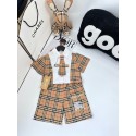 ハイブランドバーバリー子供服 女の子 セットアップ Burberry半袖 ポロシャツ ハーフパンツ 上下セット ボーイズ 半袖スウェット キッズスーツ 夏服 運動風 韓国 ゆったり お洒落 カジュアル スポーツ 通学 100¬150cm 