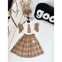 ブランドバーバリー子供服 女の子 スーツ 半袖tシャツ プリーツスカート Burberry キッズ服 上下セットアップ 小学生 JK制服 スクール フォーマル 100¬150cm 卒業式 卒園式 入学式 七五三 學院風 発表会 ジュニア服 夏 普段着 通園通学 韓国風 可愛い