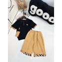 ハイブランドバーバリー子供服 男の子 夏服 半袖 Burberry ポロシャツ ハーフパンツ 上下セット カジュアル フォーマル 半袖Tシャツ ショートパンツ 2点セット 小学生 入学式 卒業式 七五三 通園 通学  90-150cm