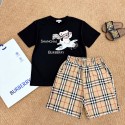 ハイブランドバーバリー子供服 男の子 セットアップ 夏 Burberryキッズ半袖 Tシャツ ハーフパンツ 上下セット 子供 夏服 ジャージ セットアップ 子供 男の子 カジュアル 韓国 キッズ 男の子 夏服 男の子 半袖 90-160cm