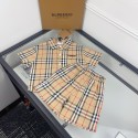 ブランドバーバリーベビー服 セットアップ 男の子 青少年 Burberry チェックのシャツ 2点セット 運動セット 子供服 アップ ジャージ キッズ 上下 ハーフパンツ 赤ちゃん服 夏服 幼稚園 スクール 通園  90¬150cm 