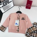 ブランドBurberryキッズ 子供服 女の子 セットアップ バーバリーカーディガン チェック柄 キュロットスカート 上下セット ベビー服  90～130cm 人気 トップス スカート セット 可愛い お姫様風