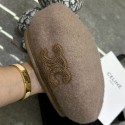 CELINE ブランド ベレー帽 画家帽 レディース セリーヌ ウール混 キャップ レター刺繍帽子 可愛い レトロ 調節可能 カジュアル 通勤 通学 エレガント 暖かい