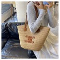 Celine かごバッグ レディース ブランドセリーヌ カゴバッグ 草編みバッグ 手編みかご トートバック 編みバック ビーチバッグ 肩掛け ストローバッグ ショルダー シンプル ファッション 大容量 軽量 カジュアル ファッション 浴衣向け 海水浴 旅行 ハイキング かごバッグ バッグ 夏用