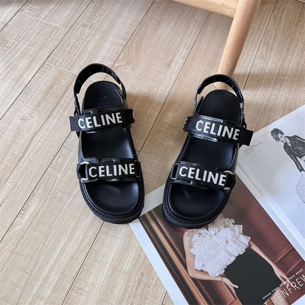 CELINE セリーヌハイブランド ビーチサンダル女性向けビーサン ミュール サボ ママシューズ可愛い カジュアルシューズ 激安レディース メンズ 室内履き スリッパ ペア カップル 225~250cm