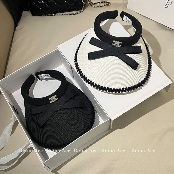 セリーヌサンバイザー レディース CELINE サンハット 麦わら UVカット 日除け帽子 春夏 拡大ツバ広 小顔効果 飛ばない アウトドア 吸汗速乾 テニス ゴルフ スポーツ 自動車 ワンサイズ