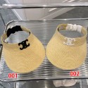 ブランドセリーヌレディース サンバイザー UVカット CELINE 麦わら帽子 キャップ つば広 帽子 ハット 弾性コード付き サイズ調整 あご紐付き 紫外線対策 日焼け防止