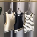 セリーヌニットタンクトップ レディース リブニット Celine キャミソール スクエアネック インナー トップス ノースリーブ 重ね着 通気性 柔らか 無地 夏 春 