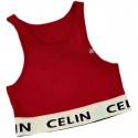 セリーヌニットタンクトップ レディース リブニット Celine キャミソール スクエアネック インナー トップス ノースリーブ 重ね着 通気性 柔らか 無地 夏 春 