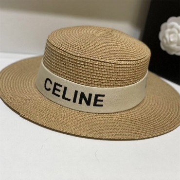 セリーヌ麦わら 細麦中折れハット 麦わら...