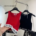 セリーヌタンクトップ レディース CELINEリブ 女性 トップス 肌着 脇隠し クールネック インナーシャツ ベーシック 下着 夏服 ノースリーブ キャミソール ヨガ おしゃれ ファッション セクシー 着痩せ 人気 女の子 